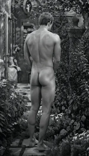 ((very dark and black background)), (((black background))), (greyscale photo), ((underexposed realistic photo)), a nude man, short dark hair, ((white t-shirt)), in a garden, full body, nude, youth, ((back)), no lights, night, GapingAssholesAllFourQuiron, spied, spread, naked ass, modelgrey, huge cock hanging between his legs, <lora:SpreadAssSDXL_v04:.1>, <lora:Dramatic_penis_SDXL:.2>, <lora:modelgrey-10:1.1>, <lora:255700_training_data:1.1>