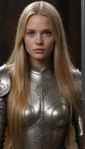 Blonde Hair
Oiled Skin
18+
perfect beautiful slim scandinavian woman, tanned skin, oiled skin, perfect small round breast and small rounded ass, wet skin, very long blonde hair, ((long hair:1.5)), ((wearing detailed full knight armor and a long old sword with detailed runes)), frontview