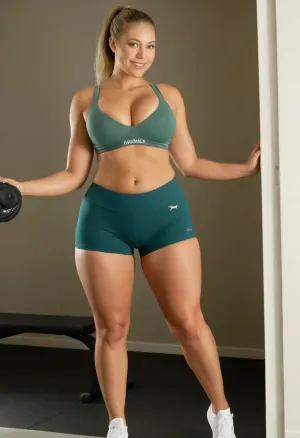 Full body photo, Raw picture, iPhone 15 pro photo, warm light, Average german mature woman with brown hair with blonde highlights in a single ponytail, 55 years old, looking at the, smiling, natural boobs, (hourglass shaped body, wide hips:1), (142cm height:1), (extremely short torso:1), and, (extremely short legs:1), (extremely short stature:1), ((small frame body:1)), ((disproportionately massive head:1)), narrow shoulders, standing in a changing room, face focus, flashphoto, dark tan-lines, sun tanned skin, showing her natural boobs, dark light, skin detailed with skin imperfections, dark-green and grey colored underwear and sports-bra, psdunderw3ar, activewear, sports-bra, boy-shorts, solo, <lora:PSD-Underwear-XL-000006:.55>, <lora:Venus_Body_Alpha:.65>, <lora:InflationXL:.6>, <lora:bralessSDXL_v1_00022:.5>