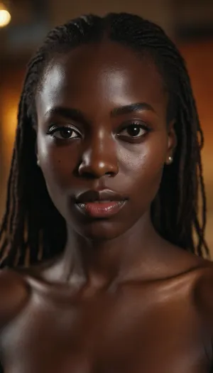 she's such a beautiful woman, (she looks so very innocent), she's Senegalese, she's almost nude