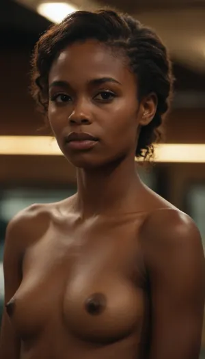 she's such a beautiful woman, (she looks so very innocent), she's Angolan, she's almost nude