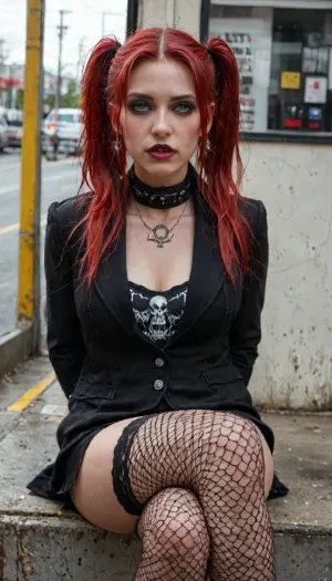 UHD, 8k wallpaper, (maximum quality:1.5), (ultra high resolution:1.7), (masterpiece:1.2), photorealistic portrait, award winning photo, (Extreme:1.5), (insanely detailed:1.9), (super-realism:.1), (ultimate-realistic:.1), (hdr:1.4), hyper-detailed realistic body, hyper-detailed realistic face, Photo of 100% exact matching 37 years old Goth Pornstar Slut Liz Vicious, (((ultra realistic 37 years old:1), ((1.63 meters)), ((50 kg)), (ultra realistic 37 years old Goth Pornstar Slut real_aged_Liz Vicious_face:1.5), (ultra realistic 37 years old Goth Pornstar Slut real_aged_Liz Vicious_body:1.1), red hair, pigtails 1.2, green eyes)), sitting, legs wide spread, big huge buttplug, fishnet stockings, black coat, arms behind back, . Photoreal., BREAK, (Public Bus), ultra realistic 3d real life rendering perfection, cinematic photography, cinematic lightning, professional depth of field, 3-point lightning, sharp eye focus, (full frontal), night time, (volumetric lighting), professional photographer shot on kodak, 35mm photo, sharp focus, high budget, cinemascope, 100 mm lens, 1/250 s, f/2.8, ISO 300, best quality, absurdres, prnemx, (/pornography/), 37 years, old, Goth, Pornstar, Slut, LizVicious, lizvix, <lora:lizvix-sdxl1.0:2>, <lora:LCMTurboMix_Euler_A_fix:.1>