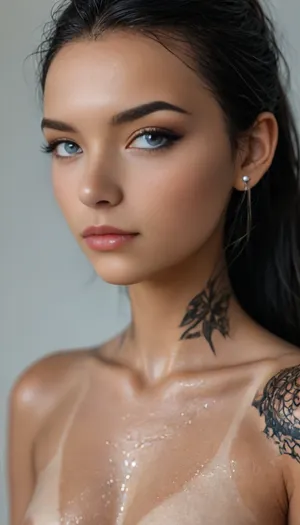 anime beauty girl, portrait of a girl, ((3/4 body view)), (((charcoal sketch))), (((charcoal drawing))), (((very petite girl))), (((turns to viewer))), (((oiled skin))), ((light blue eyes)), (((skinny))), (((18 years old tattoo))), (very girl:1), (makeup:1.3), beautiful, gorgeous, stunning, (black hair:1.6), (blunt bangs), (ponytail), fantastic spaceship background, (((nude))), ((standing)), (((very small tiny tits))), (shaved pussy), (clitoral hood, thin labia), (athletic body:1.5), (tanned body:1.3), (tan lines:1.4), (oiled body:1.2), (sweaty body:1.2), (shiny body:1.3), ((textured skin)), ((realistic skin:1.7)), seductive gaze, ultra detailed eyes, ultra detailed face, perfect pussy, perfect hands, perfect fingers, contrasting shadows, (dark shadows:.9), bright light patches, well-lit scene, (high contrast:1.8), (maximum quality:1.5), (high resolution:1.5), (ultra realism:1.5), ((focus on face:2)), (colorful:1.4), (brightness:1.4), professional photography, big, eyes, Tifa, Lockhart, <lora:Midjourney Image Enhancer XL v1:.8>, <lora:Style_eyes _and_hair_XL-v2:.8>, <lora:Tifa-Lockhart-SDXL:1.4>, <lora:attractive_notrigger:.8>, <lora:detailed_notrigger:.8>