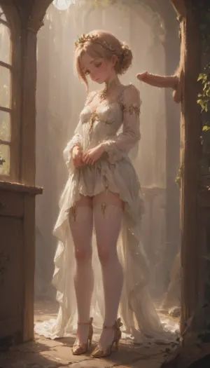 score_9, score_8_up, score_7_up, rating_safe, woman 50 years old, standing, ⁸ holding a young man in her arms, deepthroating his penis. She is wearing stockings and high heels. Cum