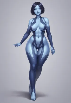 Tall bimbo Cortana milf with enormous milky boobs and wide hips standing on the ship bridge.

Blue translucent hologram, Short hair, alluring grin, eye contact, full body view.


Cortana, flat, chest, big, breasts, huge, gigantic, small, hips, thighs, wide, thick, plump, belly, muscular, female, arms, extra, abs, <lora:cortana_xl_v4:1>, <lora:Venus_Body_Alpha:.5>, <lora:milkers_v2:.5>
