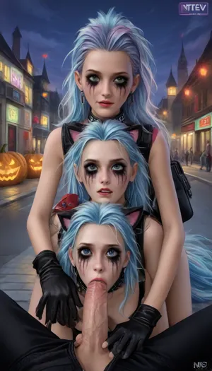 22 years, A composition of three persons, young, two girls and one boy, the man standing in the center, two girls on the sides, the third on his knees with his back to the viewer, one big cock, happy, urban street, full length, steampunk style, fantasy dick, They look at the camera, man, leather hat, only big dick, Super detail, Buttocks are naked, bottomless, moda, erect penis, glamur, Leather vest, On the cover of a magazine, long legs, fashion show, erection, sex, toy, penis, detailed, eyes, perfect body, freckles, skin, texture, photorealistic, (Group Family Portrait), (Urban Informal Fashion), Punk, (Alternative Fashion), Bare Bottom, Rich Top, latex, A slave on her knees, a bag on her head, catgirl, pop, art, Gothic, castle, lively, luminescent, Majestic, (Graceful), Backpack, handbag, garters, harness, collar, gloves, (post apocalypse:1.5), (Night, neon), mystery, fantasy, (dead makeup:1.5), crime, movie, style, ((a bag with eyeholes is placed over the man's head, full naked man, erect penis, chill out)), The man's face is not visible, only man body, (Halloween party:1.8), ((zombies:1.9)), woman, sucking, a, cock, <lora:dare_catgirl_kingdom:2>, <lora:Dead Presidents (1995) crime movie style:2>, <lora:WTS - WhatTheSuck - v1:2>, (((TV show, reportage, stream))), blowjob