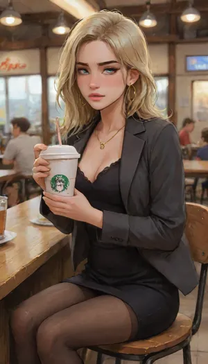 Andava, Andavaverse, Emily sitting outside a cafe Drinking A Latte.
EMILY AUSTIN, Israeli-American, age 24, Height 5'8.
A realistic portrait of a young woman with an oval-shaped face, soft jawline, and luminous warm skin tone. She has hazel-green almond eyes framed by long lashes and full, neatly arched brows. Her nose is straight and proportionate, with a soft rounded tip. Her lips are full, glossy, and rose-pink with a gentle cupid’s bow. She has medium-sized ears with gold hoop earrings. Her hair is long, straight, and golden-blonde with subtle highlights, parted in the middle and flowing smoothly over her shoulders. Her expression is elegant and composed, with a natural yet glamorous makeup style and a softly confident look.
wearing a fitted beige tailored blazer over a short black mini-dress, showcasing a sleek and modern fashion style. The blazer is buttoned at the waist, giving a sharp, structured silhouette. She has tall black leather high-heeled boots reaching just below the knee. Her hair is styled in a neat, elegant, and she has a poised, graceful posture with one leg slightly forward. Lighting is soft and professional, emphasizing the clean lines and textures of the outfit.
perfect anatomy, best quality, 8k, insane details, intricate details, hyperdetailed, hyper quality, high detail, ultra detailed, professional, HDR, ray tracing reflection, cinematic lighting, highlydetailedbody, realisticface, highlydetailedhair, insanelydetailed, 8K.highdetailedskin, highresolution, perfectfingers, (j_cartoon:1.5), Drawing, 4ng3l, face, <lora:SDXL_BetterFaces-LoRA_v1:1>, <lora:detailed_notrigger:2>, <lora:samdoesarts1.1-000030:.4>, <lora:J_cartoon:.3>, <lora:Animated_Concept:.4> Andava, Andavaverse, Emily sitting outside a cafe Drinking A Latte.
EMILY AUSTIN, Israeli-American, age 24, Height 5'8.
A realistic portrait of a young woman with an oval-shaped face, soft jawline, and luminous warm skin tone. She has hazel-green almond eyes framed by long lashes and full, neatly arched brows. Her nose is straight and proportionate, with a soft rounded tip. Her lips are full, glossy, and rose-pink with a gentle cupid’s bow. She has medium-sized ears with gold hoop earrings. Her hair is long, straight, and golden-blonde with subtle highlights, parted in the middle and flowing smoothly over her shoulders. Her expression is elegant and composed, with a natural yet glamorous makeup style and a softly confident look.
wearing a fitted beige tailored blazer over a short black mini-dress, showcasing a sleek and modern fashion style. The blazer is buttoned at the waist, giving a sharp, structured silhouette. She has tall black leather high-heeled boots reaching just below the knee. Her hair is styled in a neat, elegant, and she has a poised, graceful posture with one leg slightly forward. Lighting is soft and professional, emphasizing the clean lines and textures of the outfit.
perfect anatomy, best quality, 8k, insane details, intricate details, hyperdetailed, hyper quality, high detail, ultra detailed, professional, HDR, ray tracing reflection, cinematic lighting, highlydetailedbody, realisticface, highlydetailedhair, insanelydetailed, 8K.highdetailedskin, highresolution, perfectfingers, (j_cartoon:1.5), Drawing, 4ng3l, face, <lora:SDXL_BetterFaces-LoRA_v1:1>, <lora:detailed_notrigger:2>, <lora:samdoesarts1.1-000030:.4>, <lora:J_cartoon:.3>, <lora:Animated_Concept:.4>