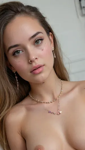 dynamic side view of a, (Petite 14y girl, young face, feminine face, Petite girl with medium breasts, huge boobs, (young adult:1.8), dark blonde hair, long hair, small innocent face, ellipse shape face, high cheekbones, sharp jawline, natural eyebrows, ultra high details, (nipple piercing ring:1.8), detailed face, Ultra detailed eyes, small pink areolae, luscious puffy lips, small bubble butt, long legs, thick labia, gap between legs, tight pussy), night time, she is prone bone anal, in ved, she is wearing a loose tank top and panties, realistic face, one breast exposed, eyes open, girly bedroom and pink aesthetics, pillows, erect nipples, Pokie puffy large dark pink nipples, she looks happy, <lora:Midjourney Image Enhancer XL v1:2>, bellissima, 1girl, <lora:LesFemmesXL_v1.0:.8>