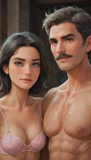 Andava, Andavaverse, Cinematic scene of a senior Italian-American old man, (tall, hairy, muscular, superhero body, square jaw, thick mustache, intense blue eyes, short dark hair with gray streaks), embracing his elegant mature middle-aged Korean wife, (slender hourglass figure, fit body, sleek silver-highlighted bob-cut, grey eyes, designer female glasses, wearing Victoria's Secret cyberpunk design lingerie), They gaze into each other’s eyes with intimacy, her expression poised and seductive, his commanding and affectionate. Soft, moody lighting with romantic tones, blending rugged masculinity and confident sensuality. Wedding rings visible. Scene evokes deep love, strength, and desire.

Mr Roth, Caucasian, Italian-American, Husband, muscular large superhero god body tall mature older senior man, Height 6'2, a stylized character with a powerful chiseled build. He has a square jaw, thick black mustache, and intense blue eyes. His short, dark hair is streaked with gray at the temples, styled neatly to enhance his authoritative look. His body is covered with a natural spread of chest and limb hair, emphasizing his masculinity. Defined abs, broad shoulders, and exaggerated muscular proportions give him an imposing, heroic presence, his design emphasizes raw strength, maturity, and dominance. A commanding figure blending rugged masculinity. Hes a hardworking Dad of two 'Alexis and Pelo', naked out the shower, massive gigantic penis.
And.
DYLAN KARURA ROTH, East-Asian, Korean, Wife, confident and mature petite middle-aged woman, Height 5'7, a stylized character featuring sharp mature facial features Fine lines and wrinkles Especially around the eyes and mouth smile lines and forehead, two-tone black hair with silver highlights sleek bob-cut hairstyle, and expressive bright-grey eyes, framed by thin-rimmed designer female glasses. Wearing victoria secret cyberpunk designer lingerie, accessorized with gold earrings and a jewelled choker and wedding ring. Her pose is poised and seductive relaxed, blending professionalism with subtle sensuality. The character exudes authority and charm, with a slender yet athletic hourglass figure emphasizing elegance and confidence.Shes hard working mom of two 'Alexis and Pelo'.
1boy, 1girl, size_play, height_difference, size_difference, weight_difference, husband on wife, dom_male, sub_female, grandfather on grandmother, perfect anatomy, best quality, 8k, insane details, intricate details, hyperdetailed, hyper quality, ultra detailed, professional, HDR, ray tracing reflection, cinematic lighting, highlydetailedbody, realisticface, highlydetailedhair, perfectfingers, insanelydetailed, 8K.highdetailedskin, highresolution, (j_cartoon:1.5), Drawing, uberfit, muscular, athletic, J., Jonah, Jameson, <lora:Older_woman-000008:1>, <lora:J. Jonah Jameson:1>, <lora:samdoesarts1.1-000030:.4>, <lora:J_cartoon:.3>, <lora:Animated_Concept:.4>