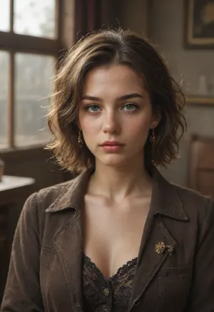 An empty chair on which sits a steampunk woman whose body consists of carefully cut-out silhouettes of emptiness, filled with the smoke of her own absence.