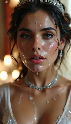 30 year old female bahranian queen, covered in thick white realistic cum, sexy expression, woman, cum, on, face, <lora:MJ52:.3>, <lora:BUT_SDXL_SHS:1.6>, <lora:add-detail-xl:.7>, <lora:CinematicStyle_v1:2>, <lora:JustCum:1.5>