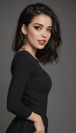 asian futanari with big dick and big balls, thicker dick, 30 cm long dick, goth, messed bangs hairstyle, garter belt and ripped off stockings, tight black suit, hourglass body, horny vampire, sensual face, attractive body, pleasure room, natural skin, beautiful face, ultra high details, hdr, veins on big dick, natural titts, highly detailed dick, barefoot, standing, side view, toned body, vivid colors, Stable-Yogis-Makeup-Enhancer-XL, detailxl, detailed eyes, movie, still, film, cinematic, shot, lighting, macro, 35mm, g, close, up, Perfect, Fangs, fangs, sharp, vampire teeth, fang, belly, cut-out, dress, <lora:DetailedEyes_V3:2>, <lora:AdvancedEnhancerXLv2:2>, <lora:Unfazed vampire - XL SDXL V1.0:2>, <lora:BT_Belly_Cut-Out_Dress_XL:1.3>