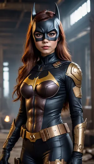 Batgirl, post-apocalyptic steampunk Asian, steampunk Batgirl.