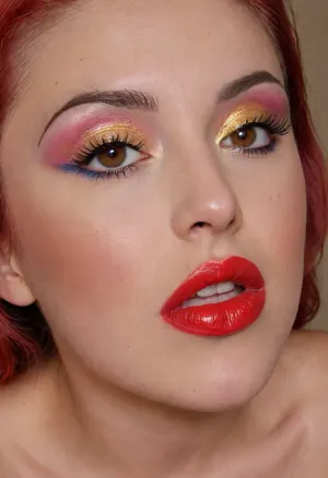 I'm 27 years old, I'm a horse girl., ((makeup:1.5), long blue eyelashes, olive eyeshadow with glitter), (big red lips:1.5), full lips of a bold red tone, thick red lipstick shiny moisturized by transparent wet gloss, she sits completely naked and uninhibited, showing her cap and pussy in lipstick, flowered stockings on her legs, makeup, eyeliner, eyelashes, (lactation:1.5), sprayingmilk, A huge anal vibrator was inserted into my ass, perfecteyes, <lora:Modern_MakeUp_XL_v0_1:1.7>, <lora:lactation_XL_0_:1.5>, <lora:lora-sdxl-perfect-eyes:2>