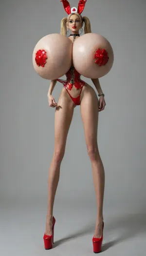 Oleana from Pokémon sexy with red hair, full body portrait, hair in high pigtails, 32k detailed beautymodel face, beauty model face, Insanely hot very busty very skinny blonde 19 year old girl, thin skinny body, ((((huge firm boobs:1.8)))), (excessive long legs:1.6), nurse, nurse otufit, nurse erotic outfit, latex, huge round breasts, decollete shoes with pointy toes, pink hair in high pigtails, blue electric lingerie, red vivid lingerie, massive round breast, (micro waist:1.7), (gigantic breasts:1.5), skinny body, chained, she is a slave, chains on wrists, small pelvis, small ass, blonde hair, Laboutine flat shoes with thin heels, Laboutin flat shoes with pointytoe, long long legs, nude, naked, red shiny vibrant lipstick, freckles, eyeglasses, black chocker on neck, decollete stiletto shoes, pointy toe shoes, thin long legs, hourglass figure, (((pointy toe shoes))), office, blue mini skirt, stockings, fake bunny ears, lingerie, (((excessive long shinbone))), erotic lingerie, blouse, pissing herself, (((lactating:1.5))), background classroom, posing super erotic, posing slutty, cum on face, cum on hair, cum on body, cum on lips, sokate, harness, garter, straps, cupless, bra, <lora:Microwaist_XL_v01:2>, <lora:sokate:.5>, <lora:Harness_Straps_sdxl:.5>, <lora:ThePitXL:2>, <lora:style_lora_realis:2>