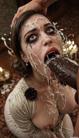 completed leggings, rondom oral Deepthoat, heir perfect, back view perfect eyes, ultra hd, (rondom angle), (rondom pose), (rondom view), (masterpiece:1), hard nipples, perfect anatomic body, ass up, ultra detailed, masterpiece, arched back, detailxl, 35mm photograph, film, professional, 4k, hdr, photographic, ultra high details, back light, best quality, proper physics, volumetric lighting, golden hour lighting, dramatic shadows, rich details, nature-inspired color palette, big hypermuscular black men, (enlarged gaping rectum:1.3), swollen white cocks with veins, proper anatomy, breast squeezing, passionate kissing, big black cocks, tongues sticking out, (volumetric lighting), (maximum quality:1.5), (high resolution:1.5), (ultra realism:1.5), (maximum detailed:1.5), detailed body, detailed skin, hyperrealistic, BadX, Stable-Yogis-Makeup-Enhancer-XL, (strong penetration:1.2), extreme graphics, shocked expression, beautiful hands, naked, copious creampie, facial, belly, tight, perfect, breasts, cutout, clothing, deepthroat, blowjob fuck, penis in her mouth, reveals, (Alcina Dimitrescu), surprised expression, cum explosion in her mouth, (holding the head:1.1), (forced blowjob fuck ejaculation cum:1.2), (huge dick:1.1), (big things:1.1), ((slutty makeup:1.3)), (dead face:1.5), perfect teeth, (cum face:1.7), (big ass:1.1), (looking up:1.2), (cum teeth with:1.2), (big breasts:1.1), (open mouth:1.9), (black dick:1.1), <lora:detailed_notrigger:2>, <lora:LCMTurboMix_Euler_A_fix:2>, <lora:JuggerCineXL2:2>, <lora:zavy-brbrn-sdxl:2>, <lora:CinematicStyle_v1:2>