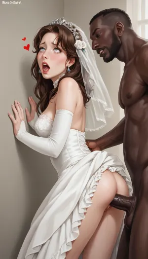 (Moaning:1.3), (lifted skirt:1.1), (bride in Victorian wedding dress with lifted skirt), wife fucked, standing, doggystyle, hands on wall, interracial footage, high details, masterpiece, glossy, studio photo, sharp, realistic face, soft back light, medium breasts, soft colors, retro realism, hearts of love, submissive, good girl, begging, temptation, full frame, black cock, (interracial vafinal:1.3), (mega huge African brute:1.2), scared, curvy, rotated, (bedroom:1.3), arcane, film, photography, grain, medium, heavy, shs, Lofi, Girl, LofiGirl, StdGBRedmAF, Studio, Ghibli, <lora:SDXL_FILM_PHOTOGRAPHY_STYLE_V1:.8>, <lora:Professional_Portrait:.8>, <lora:K-Studio-0.1:.8>, <lora:SDXL-LofiGirl-Lora:.8>, <lora:StudioGhibli.Redmond-StdGBRRedmAF-StudioGhibli:.8>