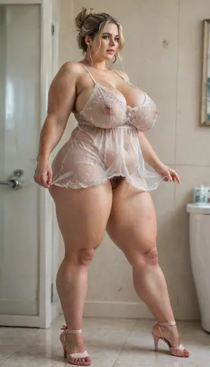 Colossal massive breast
On Stage
30 pale skin mature woman, blonde hair in a bun, Large breasts, large ass, very hairy pussy, chubby, wearing a transparent white nightgown that shows off her cleavage, pink stockings, posing seductively in the bathroom., <lora:DonaughtX2Lora-000105:.8>, <lora:LCMTurboMix_Euler_A_fix:.8>