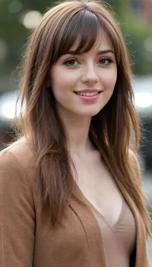 35 yo girl, very flirty pose, sideview, ((girl next door)), pretty, natural beauty, medium breasts, ((cute tall tall tall tall but average appearance:1.3)), ((cute tall tall tall tall)), ((pale skintone:1.2)), ((little bit chubby:1.4)), very flirty smile, showing teeth, ((unkempt hair)), ((straight hair:1.3)), ((symmetrical hair:1.5)), ((perfect fringe hair:1.5)), ((light brown bright hair)), ((very cute tall tall tall tall average youthful face:1.5)), outside, photorealistic, ((perfect composition)), ((perfect contrast:1.5)), ((perfectly balanced exposure:1.5)), ((perfect focus:1.5)), ((extremely realistic detailed lighting:1.5)), ((extremely realistic detailed shadows:1.5)), ((extremely detailed:1.3)), ((extremely high resolution:1.3)), ((16K UHD:1.5)), ((extremely realistic detailed skin texture:1.5)), ((extremely realistic detailed skinpores:1.5)), ((extremely realistic detailed face:1.5)), ((extremely realistic detailed eyes:1.5)), ((extremely realistic detailed hair:1.5)), focus on eyes, ((fully clothed:1.5)), random colored clothing, ((beautiful stylish clothing:1.5)), ((detailed clothing:1.5)), ((detailed environment:1.5)), Sweet_Sticky_xl-01, <lora:EnvyZoomSliderXL01:-1>, <lora:add-detail-xl:.5>, <lora:Sweet_Sticky_xl-01:.5>, <lora:neanderthal_last:.7>