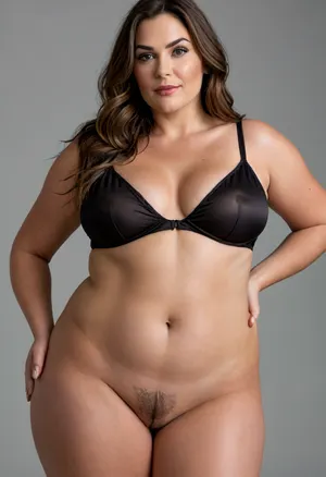 Sideboob, bbw fat 50 year old gilf, * Face and Expression, She has a full, rounded face with defined cheekbones and a confident, expressive gaze. Her eyes are captivating light color and highly detailed. She wears polished makeup, highlighting her luscious, full lips with lipstick. Her thick, expressive eyebrows frame her attentive gaze. * Hair, Her hair is styled in soft waves, featuring a light brown base with warm caramel and amber highlights, complemented by subtle gray streaks that contribute to her sophisticated, mature aesthetic.
🏋️‍♀️ Physique and Body Shape
She possesses a short, dramatically voluminous, plus-size figure with significant, soft density distributed across her frame, presenting a powerful, sculpted silhouette. * Upper Body, She has an ample, full chest which is robust and naturally shaped. Her torso is full and well-developed, creating a smooth, substantial curve from her bust down through her abdomen. * Lower Body, She possesses exceptionally wide hips that transition into powerful, full and substantial thighs. Her voluminous posterior shows immense rearward projection, creating a striking, rounded profile. The overall impression is one of immense, sculpted volume and strong curves. * Skin Texture, Her warm, light beige skin displays a natural, realistic texture, presenting an authentic and body-positive portrayal of a mature figure., (Visible Pubic hair:1.5), Attire, Control Mesh Set, Garment Type and Fabric
The intimate wear is a matching set of a supportive black bra and black silk high-waisted brief, constructed from a strong, sheer power-mesh fabric in a solid black.
Fit and Contouring Emphasis
The set is engineered for maximum support and a smooth, sculpted appearance, treating the figure as a strong foundation. * Bra Fit, The bra features a full-coverage cup with strong underwire and wide, fixed shoulder straps, designed specifically for excellent lift and support of the ample chest. The fit is secure and highly functional. * Brief Fit, The high-waisted brief comes up well over the navel, covering the entire midsection. The power-mesh lies smoothly, sculpting and compressing the figure for a streamlined, clean line under clothing. The bottom provides full coverage of the posterior. Overall Effect, The combined garments create a powerfully sculpted base layer, where the volume of her figure is contoured and smoothed by the strong, technical fabric, resulting in an elegant and controlled shape. bottomheavy, huge, gigantic, thick, thighs, massive, plump, skindentation, chubby, bbw, body, big, breasts, ass, <lora:bottomheavy_v1_sdxl_LoRA:1.5>, <lora:Chubby BBW - XL:1.5>, <lora:style_lora_realis:.8>