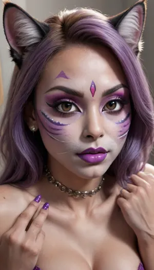 (high-quality facial detail:1.3), Indian sexy beautiful girl, (blue eyes:1.3), ((bimbo makeup, intense saturated glossy purple lipstick:1.2)), (Indian face:1.9), ((makeup:1.8), long blue eyelashes, olive eyeshadow with glitter), (lips:1.2), open mouth, saliva, in a transparent tight-fitting sequined dress, (pink-purple areoles are visible, nipples with piercings), an exquisite necklace and gold bracelets, (purple anus stretched around dildo), mid ejaculation, (penetration), she has long hair tied up in a bun, (purple pussy:1.7), nipple ringsnipple, (purple puffy anus:1.5), nipple ringsnipple rings, pussy view, slit pussy, slender long legs with a high waist, fishnet stockings, green stilettos, seductive grins, dark skin., (cum in mouth:1.3), (heavy pussy piercing:1.7), There is a lot of cum on the pubic area of the anus, very small body, (small lady:1.3), (short:1.5), (ledi:1.5), (girls:1.5), (little:1.5), (small:1.5), (mini:1.5), (pre:1.3), Very small body, paintings, sketches, (worst quality:2), (low quality:2), (normal quality:2), lowres, normal quality, ((monochrome)), ((grayscale)), skin spots, acnes, skin blemishes, age spot, (outdoor:1.6), manboobs, backlight, (ugly:1.331), (duplicate:1.331), (morbid:1.21), (mutilated:1.21), (tranny:1.331), hands, (poorly drawn hands:1.331), blurry, (bad anatomy:1.21), (bad proportions:1.331), extra limbs, (disfigured:1.331), (more than 2 nipples:1.331), (missing arms:1.331), (extra legs:1.331), (fused fingers:1.61051), (too many fingers:1.61051), (unclear eyes:1.331), (futa:1.1), bad body, NG_DeepNegative_V1_75T, feline_hybrid, furry, <lora:Realistic_Feline_Hybrids:.8>