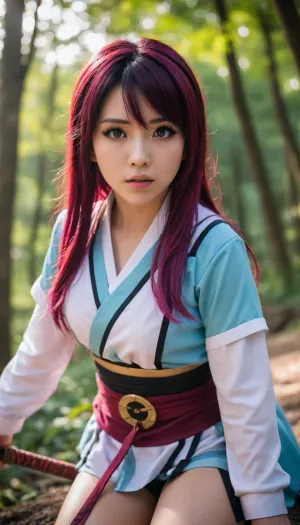 Cosplay Aoi Kanzaki, (Demon Slayer), hentai vagina e peitos