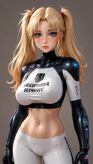 Frontview, (reiq meets innv and markgavatino style:1), 25 year old blonde girl, white t-shirts and yoga pants, very long platinum blond hair, messy ponytails, futuristic cybernetic warrior, body enhanced with cybernetic enhancements, insanely hot blonde, blue eyes, cute freckles, (large breasts), robotic arm, (very skimpy and sexy futuristic armour), freckled face, tight waist, cute chest freckles, perfect hands, perfect fingers, perfect anatomy, realistic skin, masterpiece, best quality, high resolution, ultra detailed, Robocop, (2014), RoboCop, 1987, ((simple background)), high contrast, (dramatic lighting:1), (dynamic motion, motion blur), <lora:LCMTurboMix_Euler_A_fix:1.4>, <lora:RoboCop 1987:.8>