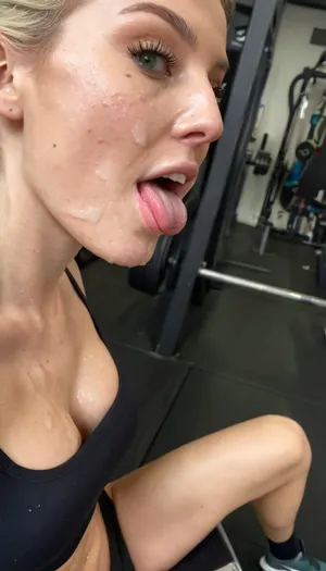 Hot extremely gorgeous amateur athletic girl, 18 years old athlete, breathtaking natural beauty, short blonde hair, gym training session, ocean-green natural eyes, freckles everywhere, athletic skinny Instagram toned body, astonishing beautiful young face, Instagram gym model, full Botox lips, wide mouth, small upturned nose, perfect cheekbones, extremely pale skin, flat gym abs, perfect chin, delicate thin eyes, very slim athletic girl, Best quality, realistic, extremely slim microwaist, very huge saggy tits, large natural breasts with tight black-sports-top, black yoga-low-waist-shorts, high sport socks with training shoes, casual gym scene, (sitting exhausted on gym bench:1), oily detailed skin, sweat stains on her clothes, (close-up portrait side view from below with body perspective:1), focus on her detailed face, (hyperrealistic:1.5), fresh face, very detailed, white teeth, realistic skin imperfections, high quality, skin pores, acne, pimples