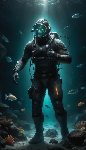 In the mysterious depths of the ocean, The scene is brought to life by the interplay of the research station’s light and the natural bioluminescence of the deep-sea creatures, highlighting every detail in photorealistic quality. Corals, rocks, and other underwater elements enhance the mystical atmosphere, creating a breathtaking and magical underwater encounter, (glowing fishes:1.3), Dramatic lighting from both the station and the diver’s own equipment accentuates the scene, creating a captivating and immersive atmosphere., firm buttocks, ultra-sharp details, realistic skin texture, refined contrast, 8k detail, authentic facial expression, clean composition, (maximum photo quality:1.4), (maximum resolution:1.5), Black, and, white, art, pencil, shading, charcoal, drawing, toned, paper, brutal, b/w, color, scheme, highly detailed various background, DonMSp3ctr4lXL, <lora:Black and white art.V1:.2>, <lora:EnvyAetherbornXL01:1.9>, <lora:DonMSp3ctr4lXL-000008:1.7>, <lora:attractive_notrigger:1.6>, <lora:Underwater_movie_lora-000009:.8>