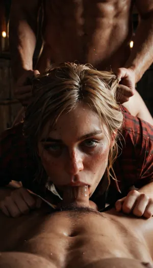 Perfect model of Perfect model of Sadie Adler from Red Dead Redemption II. Wearing her original clothes, no underwear. is forced into brutal anal sex, ((Lying on her stomach, hair pulled by man)), seen in profile, anal penetration. A strong man and moans penetrate her. Painal, Forced sex. She looks at the viewer., ((Very Intense agonizing pain expression on her face)), Close-up of her face., (Forced sex), campfire lights, Look at the viewer., <lora:dark:.1>