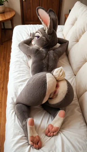 (Girl and boy), Judy hopps is pushing her little tight ass onto a BWC, completely naked. Vaginal penetration, perfect feet, beautiful body, well trimmed pubes, jxdhxps, character, fursuit, 1girl, solo, anal, fingering, one, finger, inside, ass, middle, two, fingers, lying, on, bed, floor, sofa, side, <lora:xpenis-1.5e:1.3>, <lora:Judy_Hopps_Xl-000002:1.8>, <lora:FursuitXL:1.3>, <lora:finger_ass:1.7>, <lora:legupsex_XL_9_-000009:1.9>