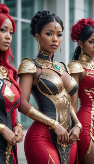 kpop oracle group cosplay, black milfs, high fantasy