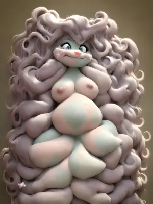 那个女人裸体躺在床上, 她的圆腹胀出, 当她被一个怪物性交在屁股。 她的完美皮肤被汗水和精液闪烁,她的嘴在无声的欢乐尖叫中张开. 怪兽的