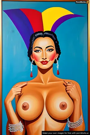 Salvador Dali's painting of the American Revolution was a masterpiece, depicting the topless woman in the picture with her breasts exposed and her nipples hardening under the gaze of revolutionaries. Her painted eyes were filled with passion and determination, as