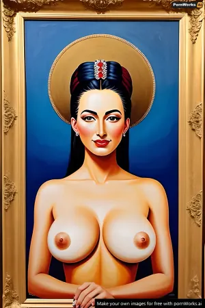 Painting of revolution in america in the style of Salvador Dalí, topless, medium boobs