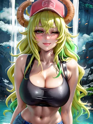 A high-quality AI-generated porn picture of a mature female with natural blonde hair, green eyes, and a perfect body proportion. She is wearing an 8k highres outfit that highlights her perfect skin and curves. The picture is extremely detailed with