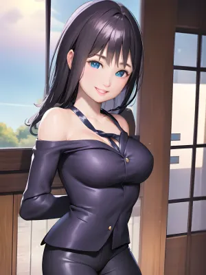 除了键盘打字的声音外,办公室一片漆黑无声. 突然,门道上出现了一个数字。 一个长着闪亮的头发和大眼睛的女人 似乎在暗淡的灯光中闪烁 她穿着一件