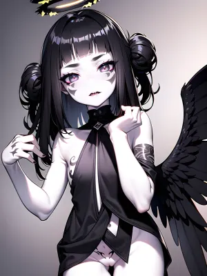 A goth girl created a masterpiece in anorexia, but she couldn't help but notice the grainy image on her computer screen