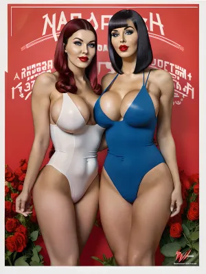 苏联的色情海报上写着一个有大胸部和身材的年轻女性,而美国海报上则显示一个有大胸部和身材的年轻成年女性