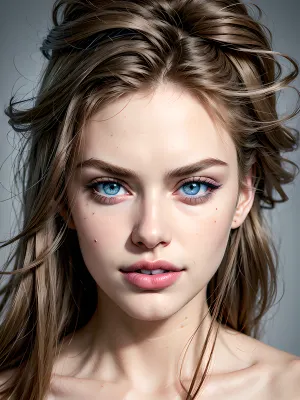 The AI generated a pornographic image of a hight detailed eyes, perfect eyes, blue eyes, realistic iris, realistic pupils, sharp image with ultra-detailed lipstick and puffy lips. The text described the woman as having an 18yo