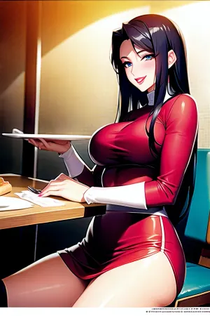 A velha senhora, que estava sentada sozinha em uma mesa no restaurante, estava secretamente dedilhando sua buceta molhada enquanto olhava ao redor