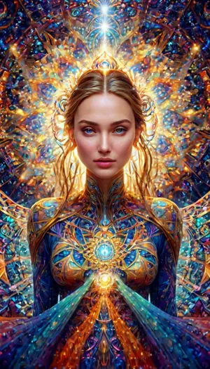 Bir kadın sizi yüksek tanım ve ayrıntılı dokularla bir DMT alanı aracılığıyla yönlendirir, her adım, vizyonunuzda dans eden bir kaleyoskop yaratırsınız. Hava enerji, pulsating ve her nefesle kaydırılır. Geometric