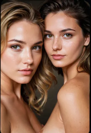 自然の美しさとハイヒールのポーズを持つ大学の新鮮な男は、異なる髪の色とヘアスタイルを持つ2人の女性に囲まれた地下室写真で裸体を覆います