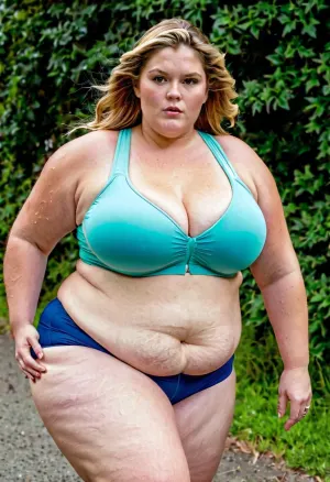 一个长着毛腿和胃的年轻成年女子在公园里奔跑,她的运动建筑和北欧浅色的欧洲语调使她显得突出. 尽管她身材矮小,但她的照片非常现实,看起来像一个真实的人. 她的宽度..