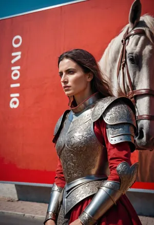 赤の看板「REIJKE PRAVDE」のダリハ・オレスコヴィッチの女性は、彼女の最も深い欲求を満たすために騎士を探していました。 彼女は騎士の姿を見たし、彼女の中で彼を持っているという強い欲求を感じました。 シェイプ