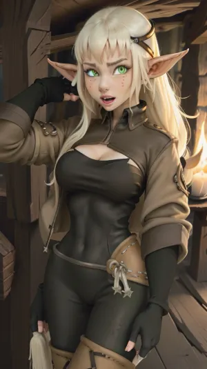 Evangelyneold是一位美丽的老妇人, 被人们看见在乡村游览, 她戴着黑色手套和宽眼的表情 她的金发吹在风中