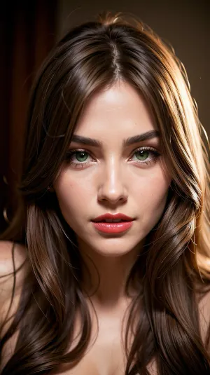 A IA gerou uma foto de alta resolução de uma menina bonita com cabelos ondulados longos, lábios vermelhos sensuais e peitos grandes. Ela tinha uma expressão de sorriso sly em seu rosto e estava vestindo roupas sexy. A foto foi tirada