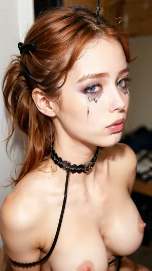 年轻的成年女孩坐在电脑前,手指跳过键盘,当时她正在寻找完美的图像来满足她的欲望. 她的屏幕上突然出现了一扇新窗 -- 一张人工智能生成的顶部肖像