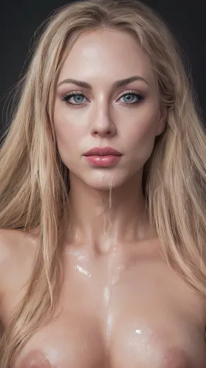 woman, (masterpiece, perfect quality, maximal resolution), (((epic photorealism), (eye contact), (only face type Nicole Aniston:1.1), (epic photorealistic eyelashes and eyebrows), (epic photorealistic more deep black shadows), (epic photorealistic and anatomically correct mimikc wrinkles on face skin), (epic photorealistic skin pores), (epic photorealistic darkness around only frontal bright epic photorealistic photoflash of cold light in front of you), (sexy evening makeup), (red border of lips in dark red lipstick:1.2), (epic photorealistic vermillion of lips epic photorealistic natural pink color:1.3), (close up waist-high), (focus on low lip), (blonde hair), (epic photorealistic light skin pattern and texture), (epic photorealistic clear dark shading), (epic photorealistic textured and patterned trabecule on iris and lips form like a 20 years old Nicole Anistone), (epic photorealistic light), (ultimate more dark room), (8k), (eye proportions and color eye like a Nicole Aniston), (chin proportions 30% less than a Nicole Aniston), (distance from lip line to eye line 25% less than a Nicole Aniston), (distance from eye line to eyebrow line 20% less than a Nicole Aniston), (distance from lip line to jaw line 20% less than a Nicole Aniston), (eyes and cheeks and eyebrows and cheekbones and size & shape like a Nicole Aniston), (distance from nose line to chin line and from eye line to eyebrow line 20% less than a Nicole Aniston), (wideth tip of nose and form nasofrontal angle 100% identical to Nicole Aniston), (interpupillary proportion 30% wider than a Nicole Aniston), (age 35 y.o.), (face 30% less long than a Nicole Anoston), (face is 25% wider than a Nicole Anistone), (less massive chin), (bridge of nose is 30% er than a Nicole Aniston's), (forehead height is 55% less than a Nicole Aniston), (chin is 30% less massive), (more feminine nose and cheekbones), (angles of jaw protrude 40% less than a Nicole Aniston), (more feminine cheekbones), (less sharp chin), (epic photorealistic silicone breasts and epic photorealistic areols of nipples 100% identical like a 25 y.o. Nicole Aniston size and form), (hairline is 40% lower than Nicole Aniston), (rounder face), (more paled colors of skin), (epic photorealistic pigmentation of skin and iris and nipples), (only black background:1.3), (teeth epic photorealistic to Nicole Aniston's), (body epic photorealistic Nicole Aniston), (epic photorealistic black pupils of eyes)), ((epic photorealistic cum:1.3), (epic photorealistic natural white color of cum:1.4), (epic photorealistic long drops of cum flow down between the breasts and onto the stomach), (more cum on neck and face:1.3), (epic photorealistic long splashes of cum to the between breasts, lips and chin), (multiple splashes of cum on chin), (much more long saplshes of cum on chin), (lips closed:1.3))), cum, on, face, cumshot, cumfacial, facial, <lora:cumfacial55_v2:.5>