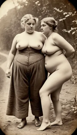 Una donna con un vestito vecchio e un amico vestito di alta qualità si divertivano a fotografare insieme, ridere e divertirsi. La foto è stata scattata con una fotocamera molto vecchia che ha catturato ogni dettaglio di